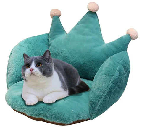 Crown Plush Pet Cat Bed Seat Sofa
