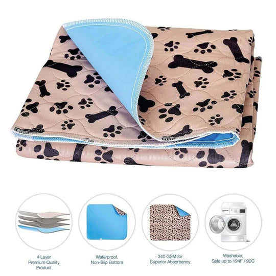 Reusable Washable Leak-Proof Absorbent Dog Pee Pad Potty-Train & Travel