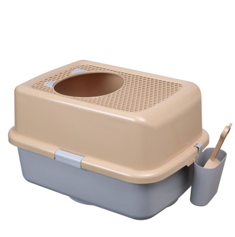 Covered Cat Litter Box with Top Entry