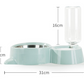Dual Pet Food & Automatic Water Bowl Set