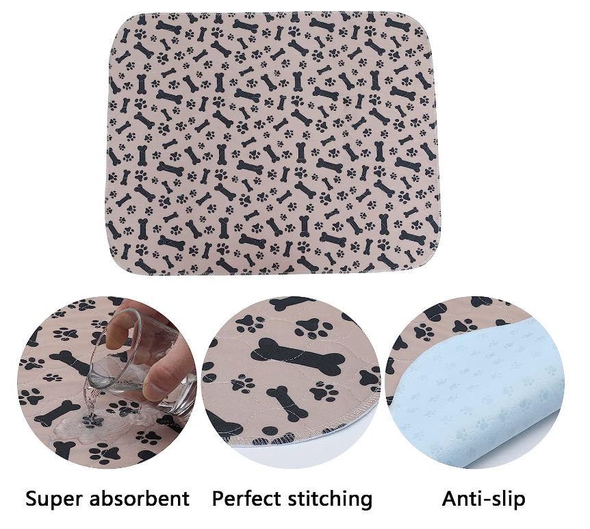 Reusable Washable Leak-Proof Absorbent Dog Pee Pad Potty-Train & Travel
