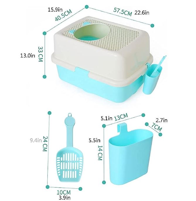 Covered Cat Litter Box with Top Entry