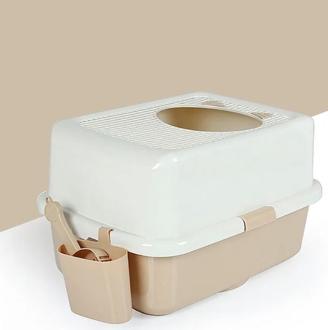 Covered Cat Litter Box with Top Entry