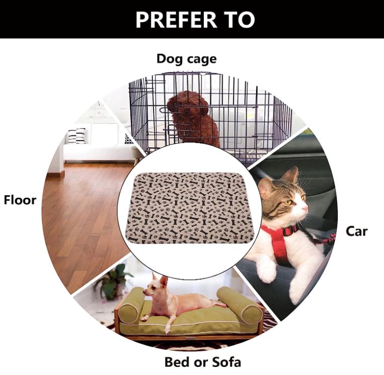 Reusable Washable Leak-Proof Absorbent Dog Pee Pad Potty-Train & Travel