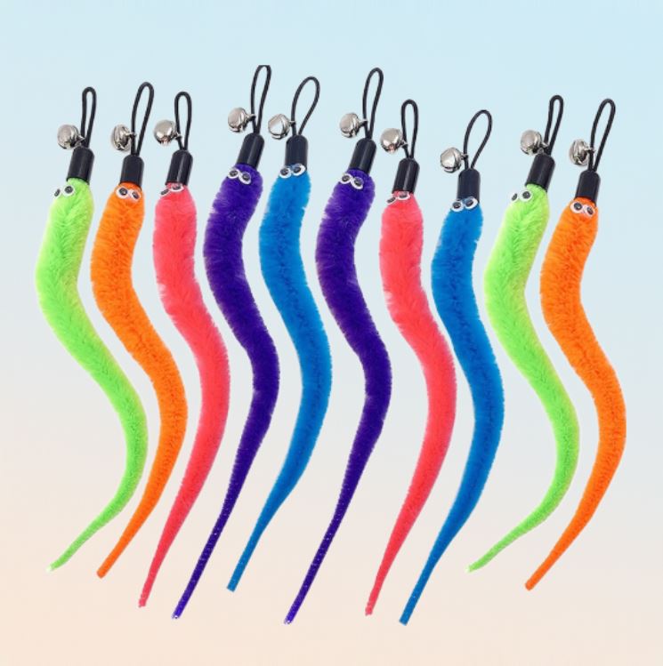 Feather Wand Retractable Fishing Pole Cat Toy Set