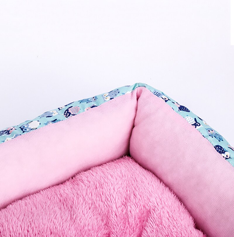 Colorful Rectangular Warm Plush Pet Dog Bed