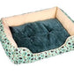 Colorful Rectangular Warm Plush Pet Dog Bed