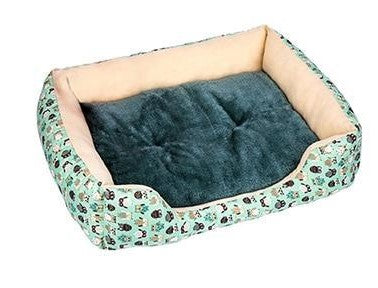 Colorful Rectangular Warm Plush Pet Dog Bed