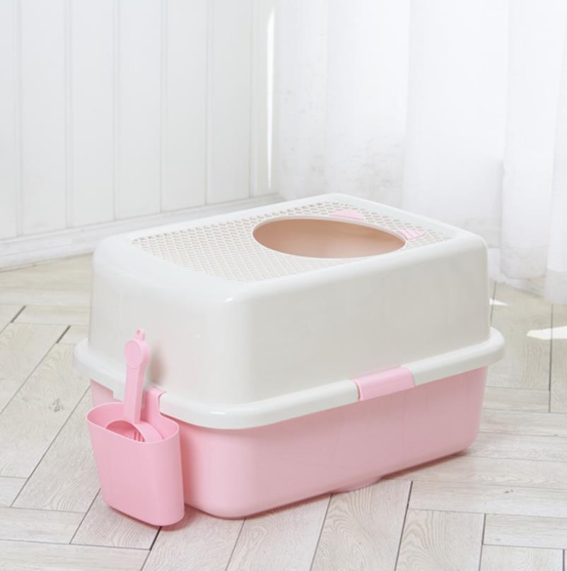 Covered Cat Litter Box with Top Entry