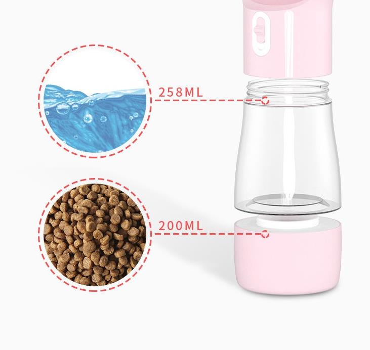 2 in 1 Portable Pet Water Bottle 450ml