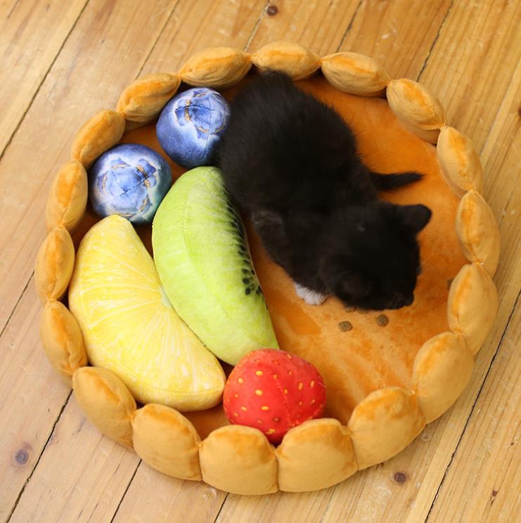 Plush Fruit Tart Pet Bed