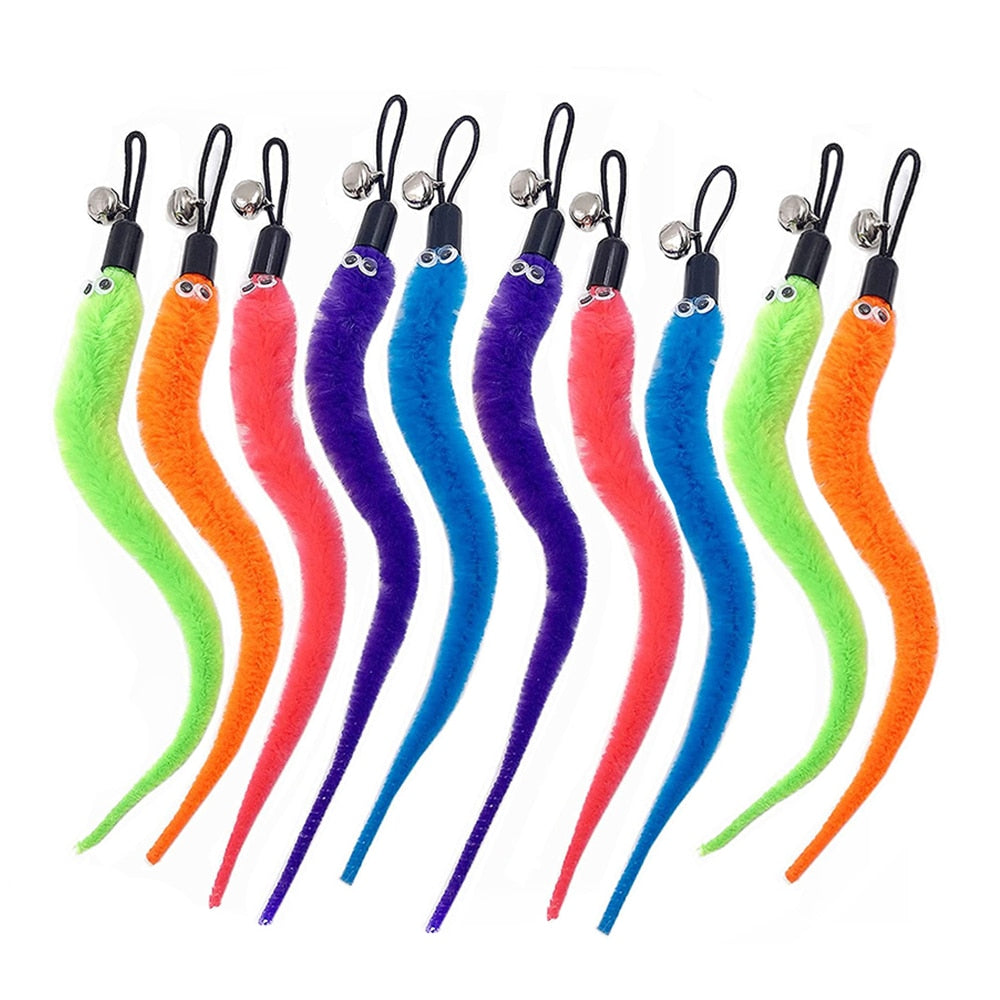 Feather Wand Retractable Fishing Pole Cat Toy Set