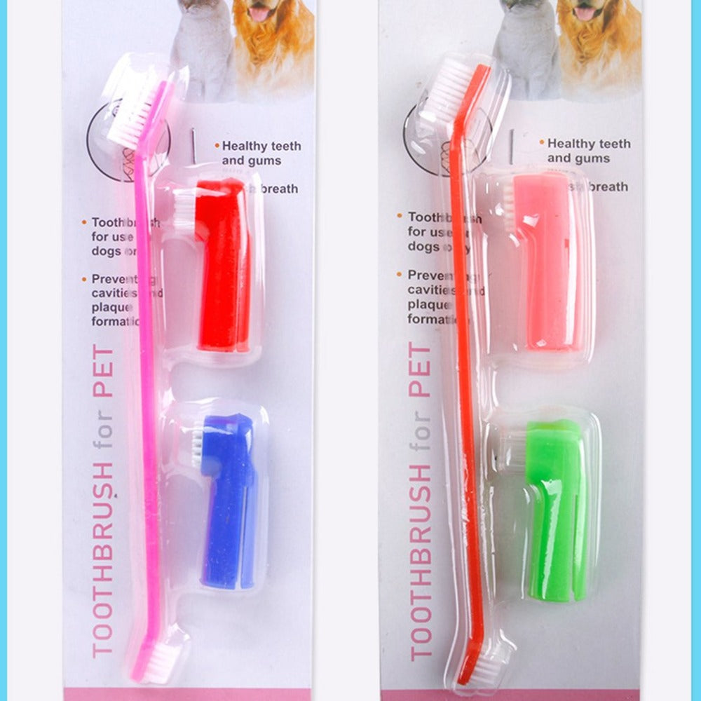 Pet Toothbrush + Soft Pet Finger Toothbrush Set