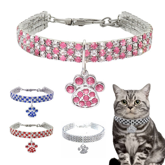 Diamond Crystal Pet Cat Collar Necklace