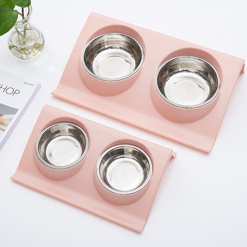 Stainless Steel Double Pet Food & Water Bowls