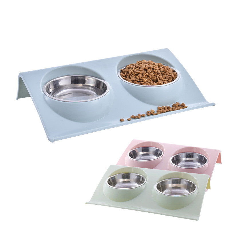 Stainless Steel Double Pet Food & Water Bowls